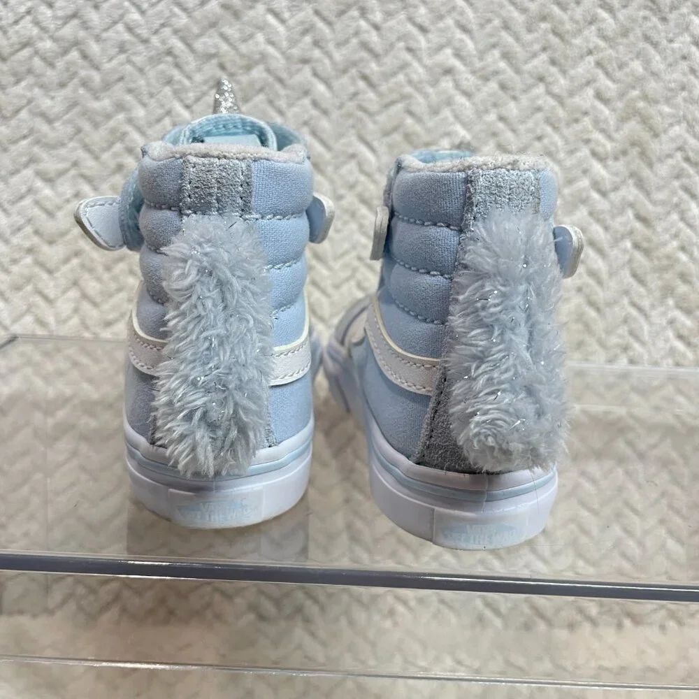 Vans Toddler Light Blue Silver Glitter Unicorn Sk8-Hi Size 6 Whimsical Fairycore - Picture 5 of 14